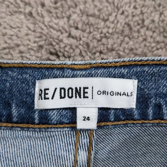 Re/Done Blue Straight Leg Jeans - Picture 5 of 14